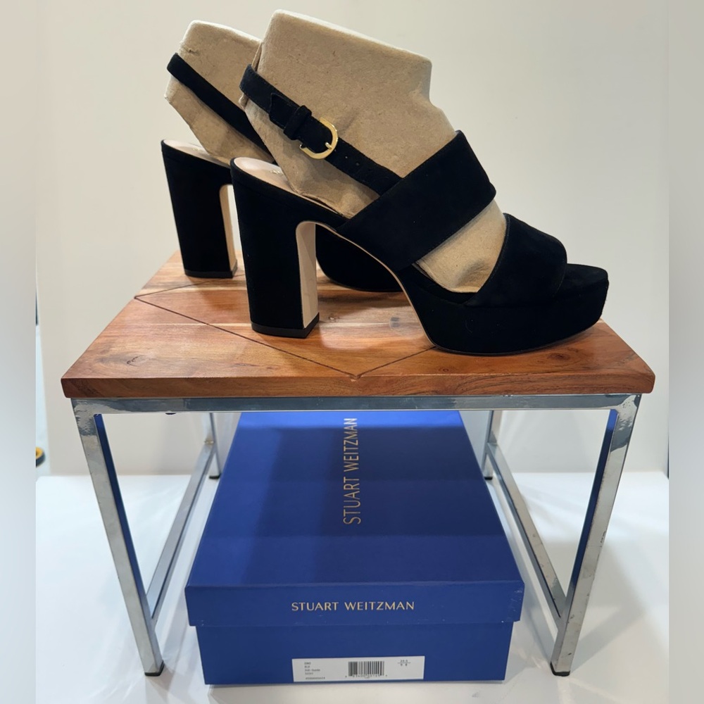 Black Suede Platform Heels 39.5